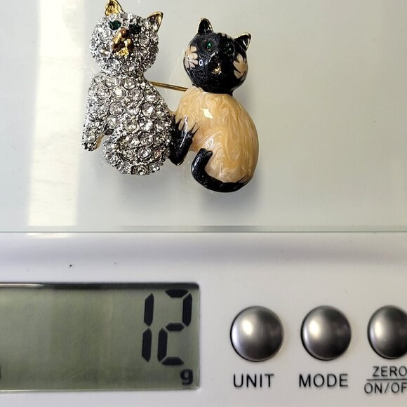 Two Cats Brooch Pin - Picture 6 of 7